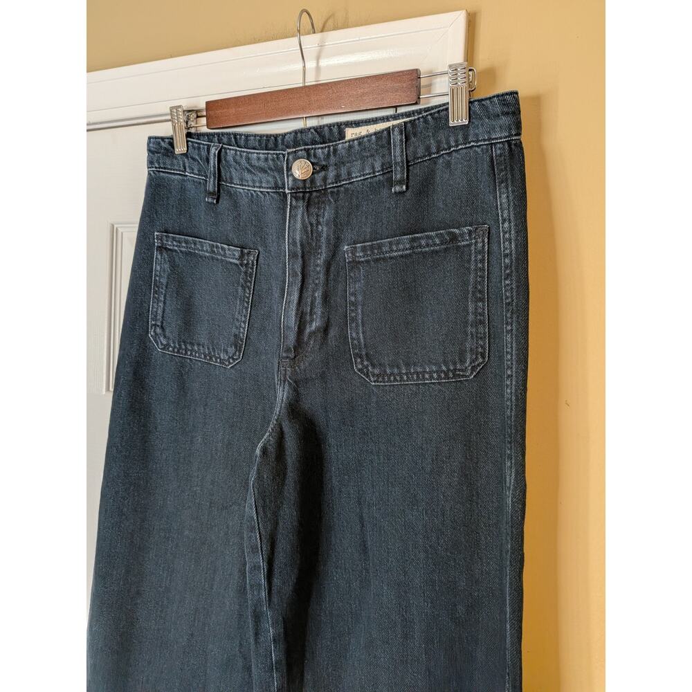 Rag & Bone Marina Mid Rise Wide Leg Jeans Dark Wash Size 27 Minimalist Designer - Picture 6 of 14